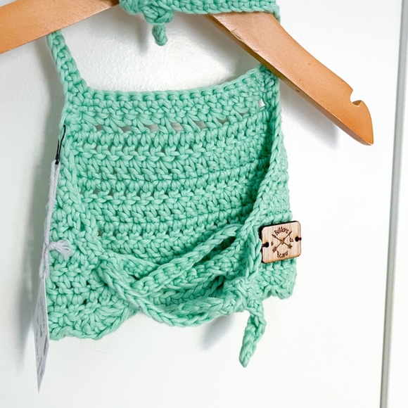 Ella Crop Top, Pima Cotton Top, Baby Crochet Crop Top, Summer cotton top - Picture 6 of 10